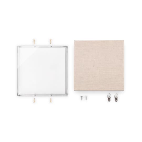 Wexel Art 3" Depth UV Grade Acrylic Shadowbox with Beige Linen Stretched Canvas